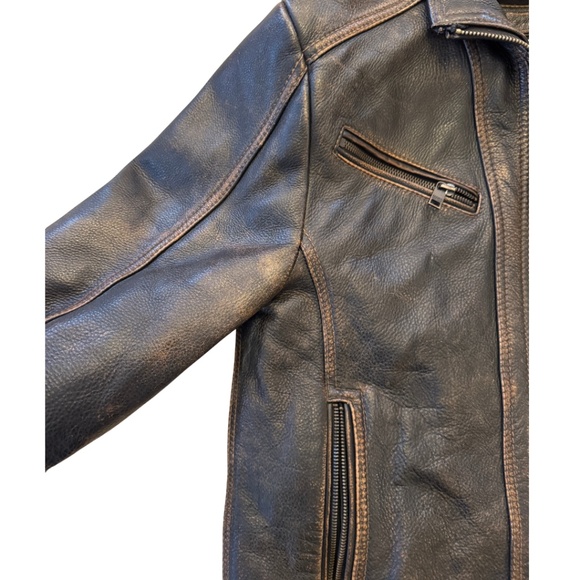 Andrew Marc Leather Bomber-Style Moto Jacket – Men’s Small - Picture 10 of 16
